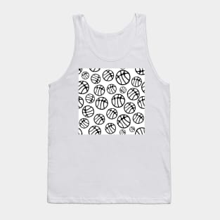 Black and White Basketball Ball Pattern Tank Top